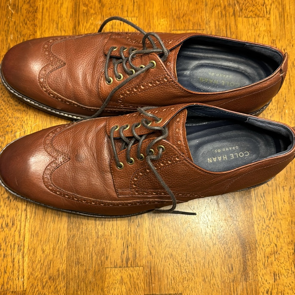 Men’s Cole Haan Grand OS brown leather Wingtip Oxford. size 11M - Picture 6 of 10